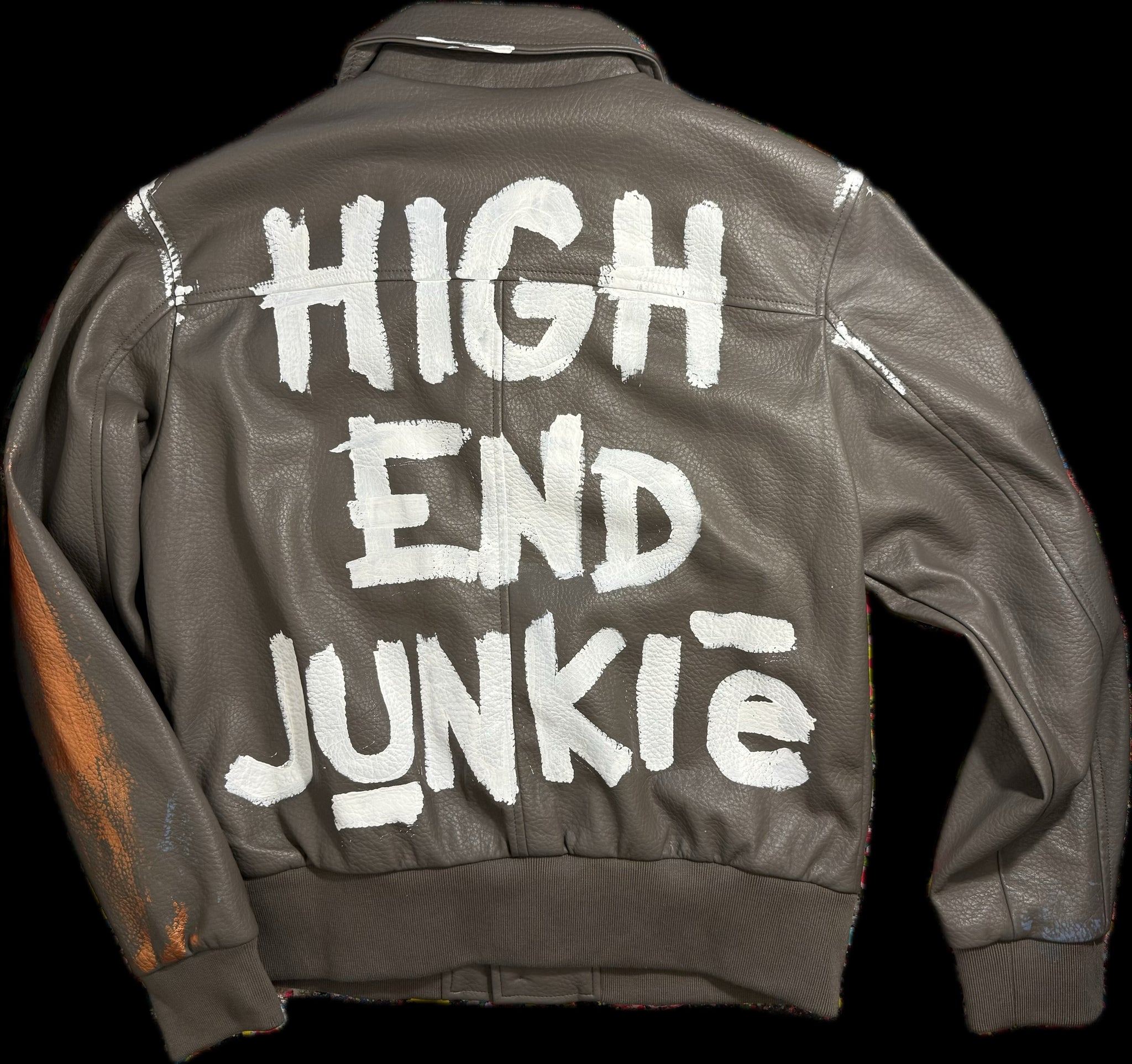 Handpainted vegan leather Spring Jacket
