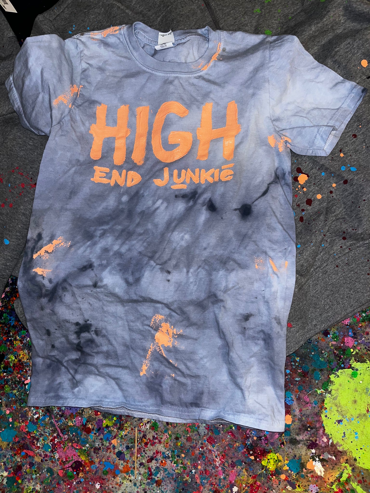 Hand dyed neon orange tee