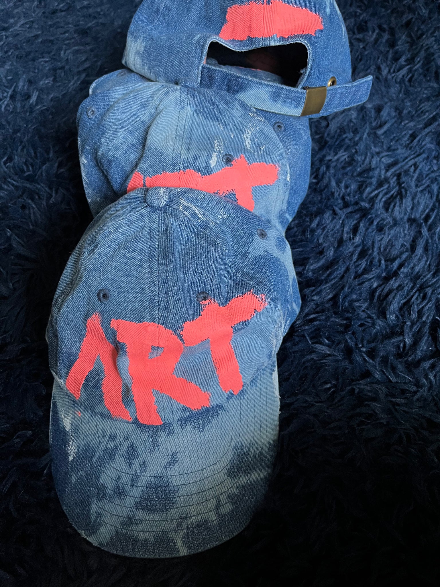 Neon Orange Denim Cap