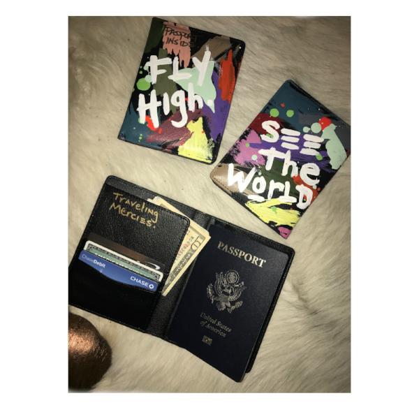 "MasterPiece" Hand-painted vegan leather Passport Wallet