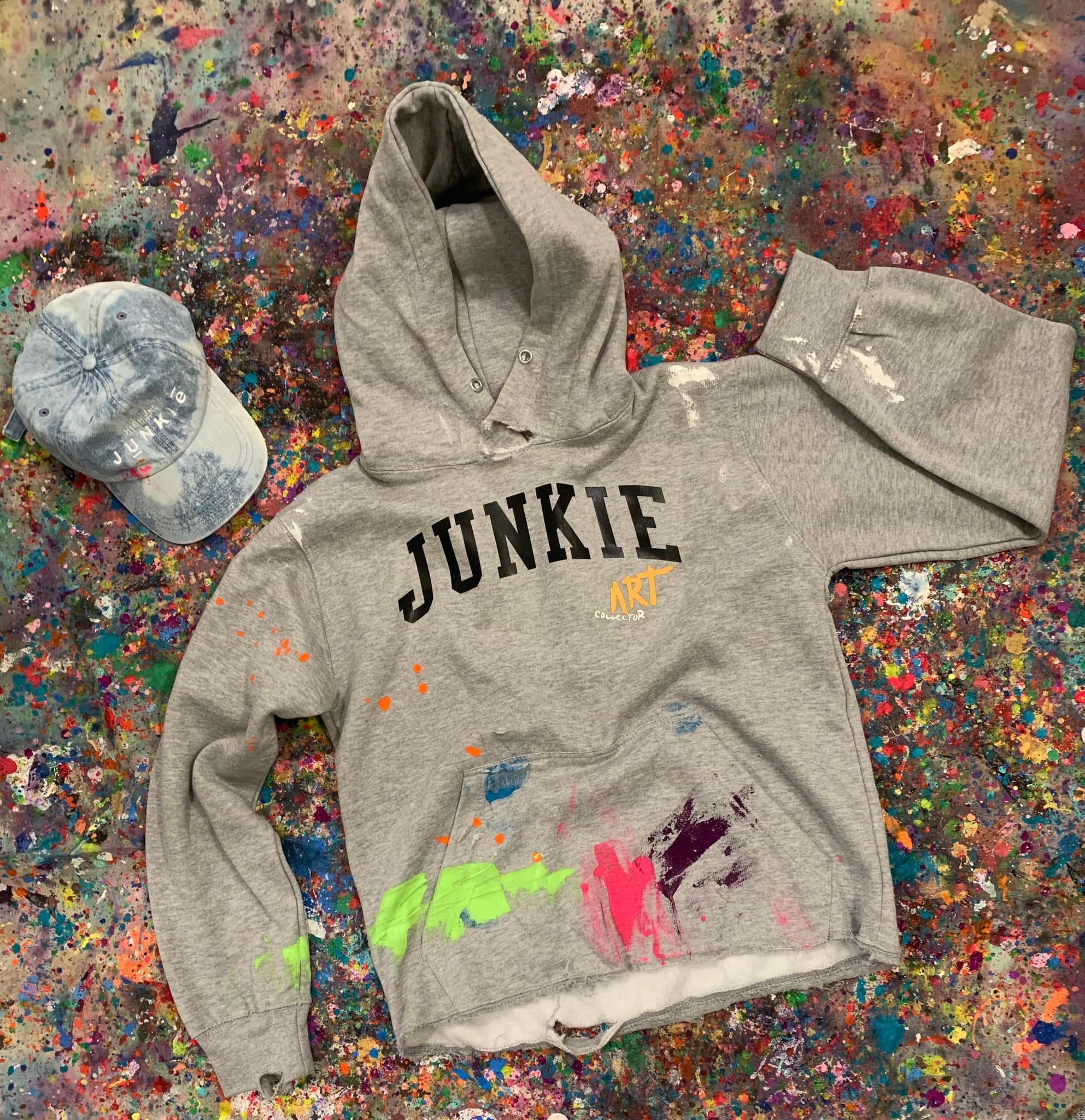 REAL paint distressed hoodie – High End Junkie